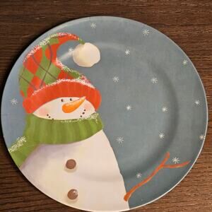Be Merry Snowman Melamine Dinner Holiday Plate Christmas Winter 11" Target